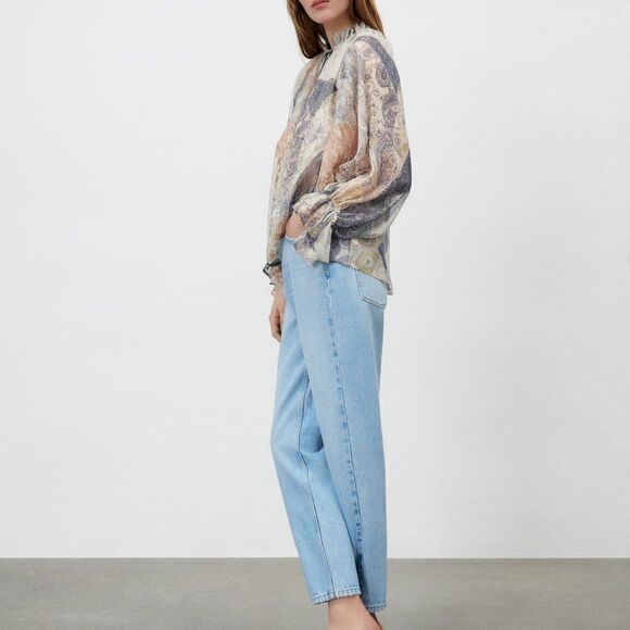 ZARA RUCHED PRINTED SHIRT - Picture 6 of 7